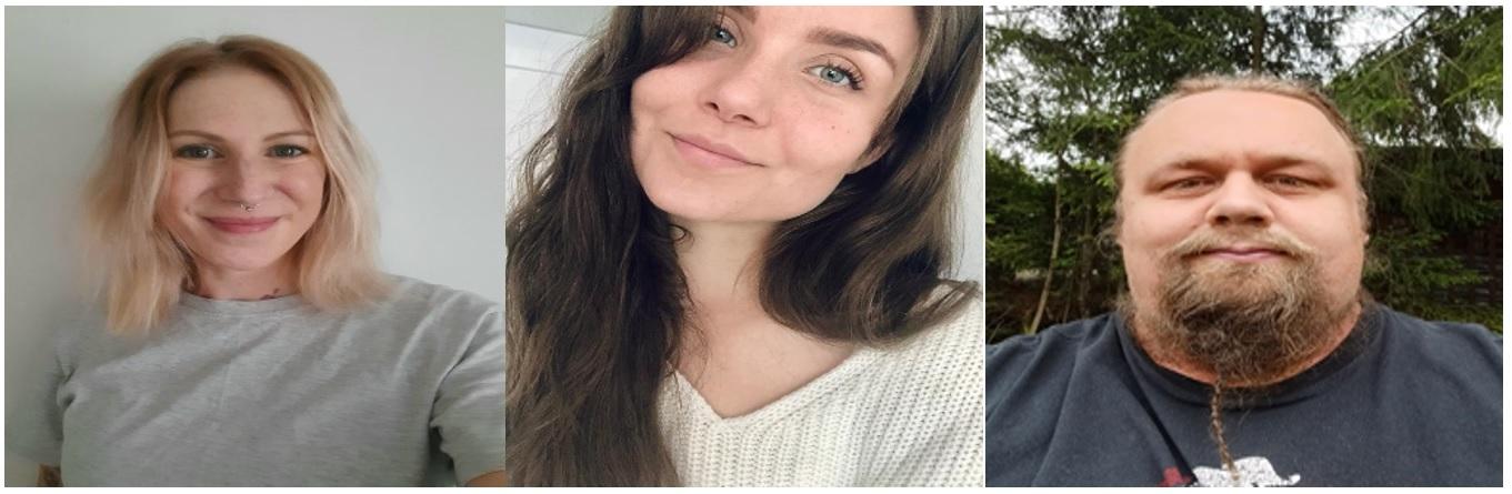 Olemme Sonja, Ada ja Mikko, kolme Tikkurilan Laurean ensimmäisen vuoden sosionomiopiskelijaa.